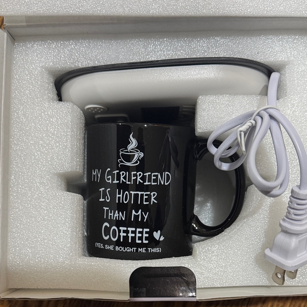 New gift valentine’s Black Mug with Warmer Set